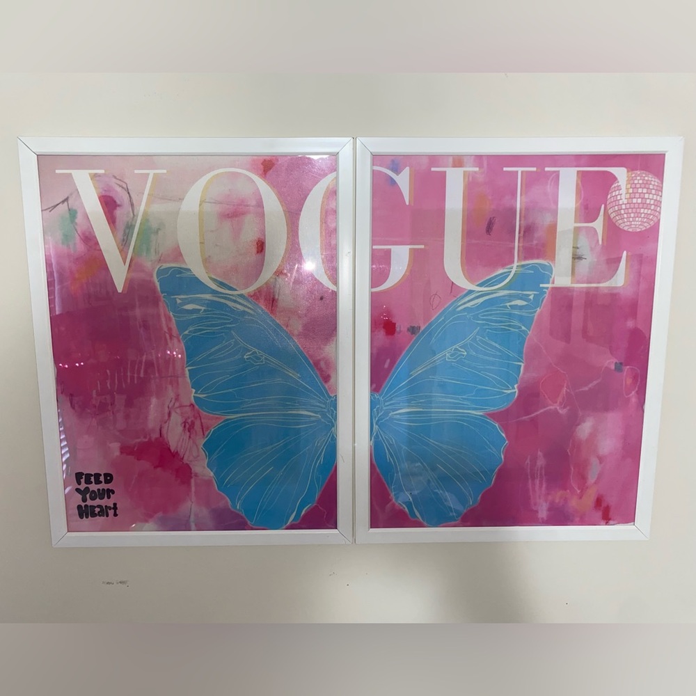 Framed Vogue Butterfly Prints